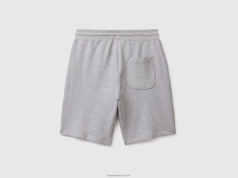 mulheres bermudas 100% algodão Benetton R8L4P1467 cinza claro