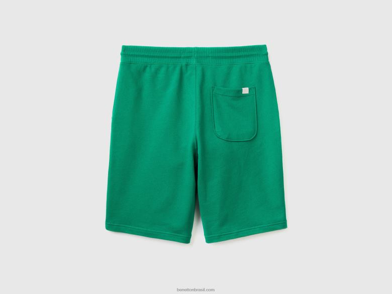 mulheres bermudas 100% algodão Benetton R8L4P4617 verde escuro