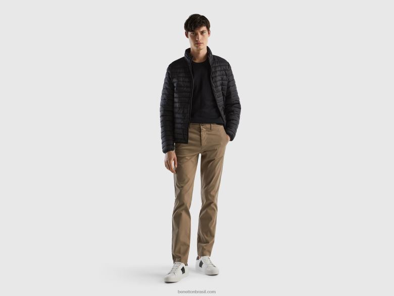 mulheres calça chino cinza slim fit pomba Benetton R8L4P1450 pomba cinza