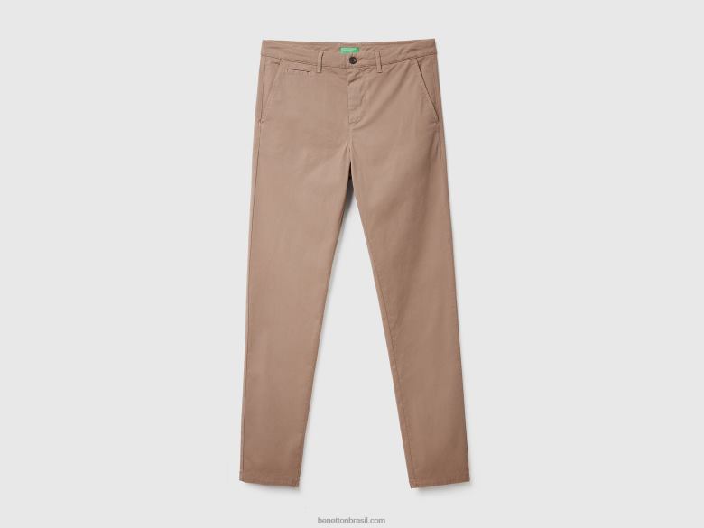 mulheres calça chino cinza slim fit pomba Benetton R8L4P1450 pomba cinza