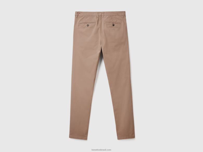 mulheres calça chino cinza slim fit pomba Benetton R8L4P1450 pomba cinza