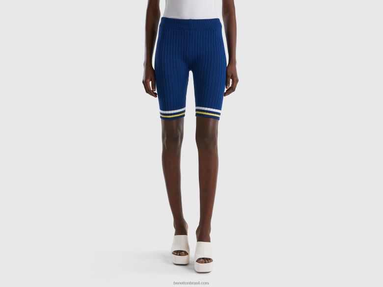 mulheres bermuda de ciclismo azul Benetton R8L4P580 azul