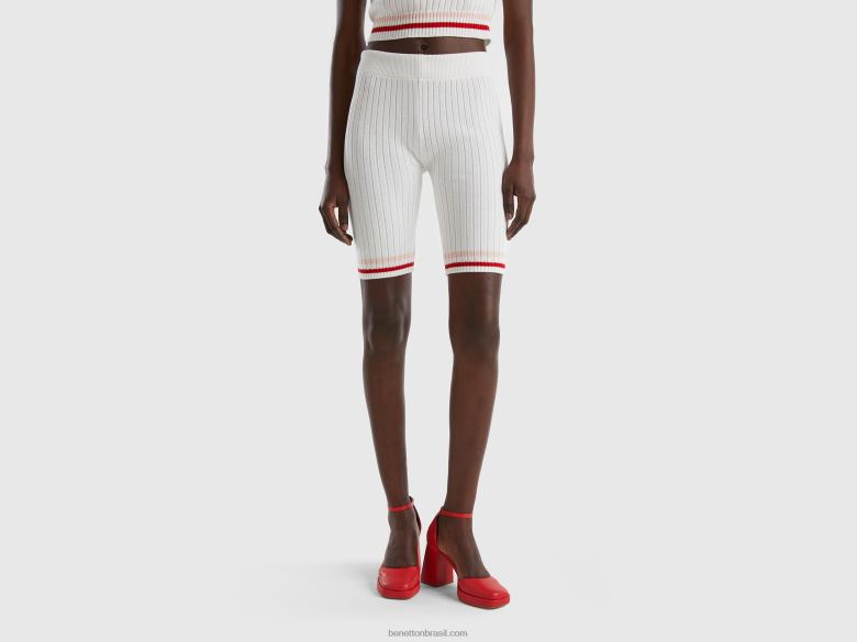 mulheres bermuda de ciclismo branca Benetton R8L4P604 branco