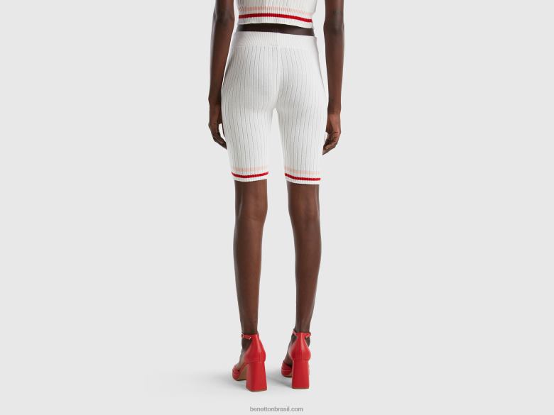 mulheres bermuda de ciclismo branca Benetton R8L4P604 branco