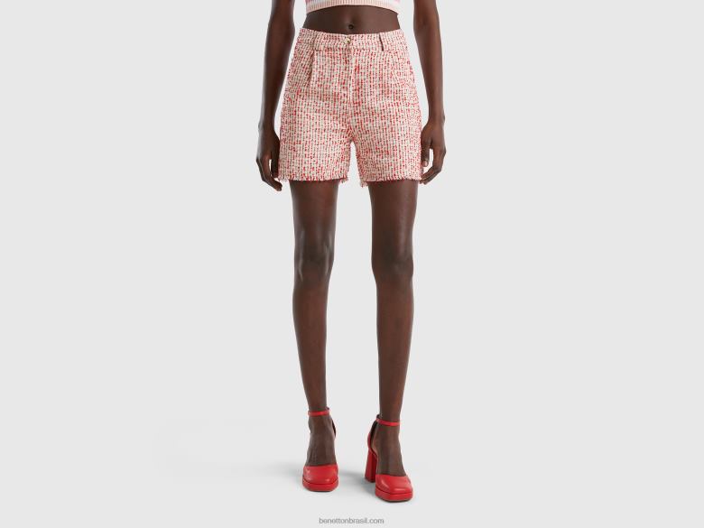 mulheres shorts de tweed Benetton R8L4P4073 rosa