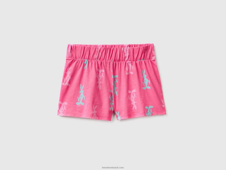 mulheres bermuda de coelho Benetton R8L4P998 fúcsia