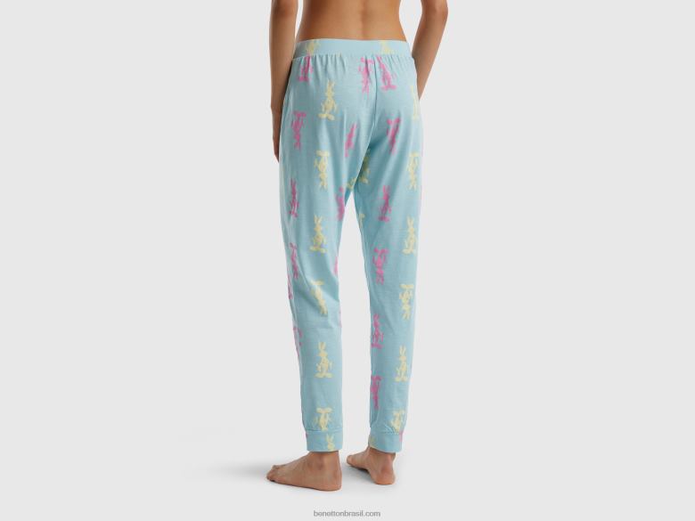 mulheres calças de coelho Benetton R8L4P966 azul claro