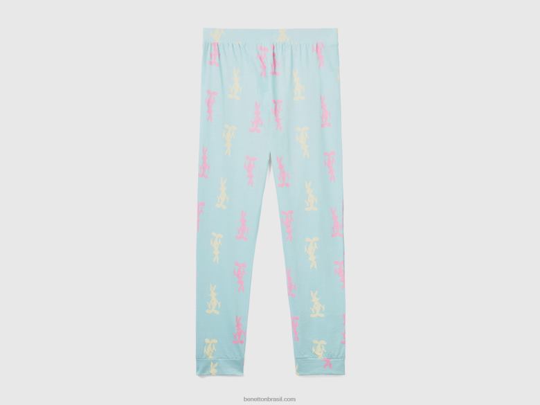 mulheres calças de coelho Benetton R8L4P966 azul claro
