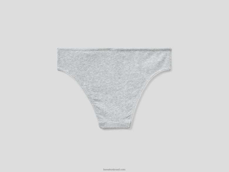 mulheres cueca básica em algodão orgânico elástico Benetton R8L4P4303 cinza claro