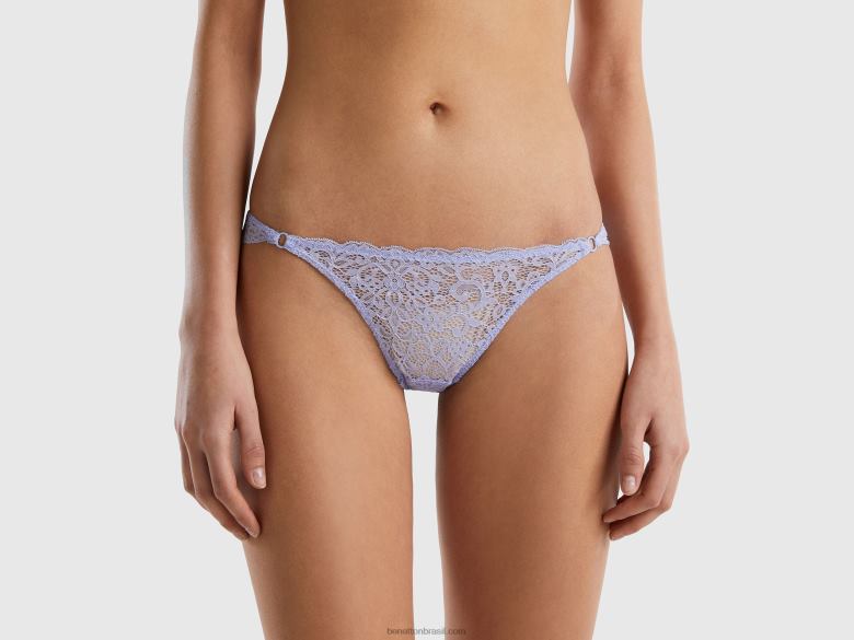 mulheres cueca brasileira em renda Benetton R8L4P4260 lavanda