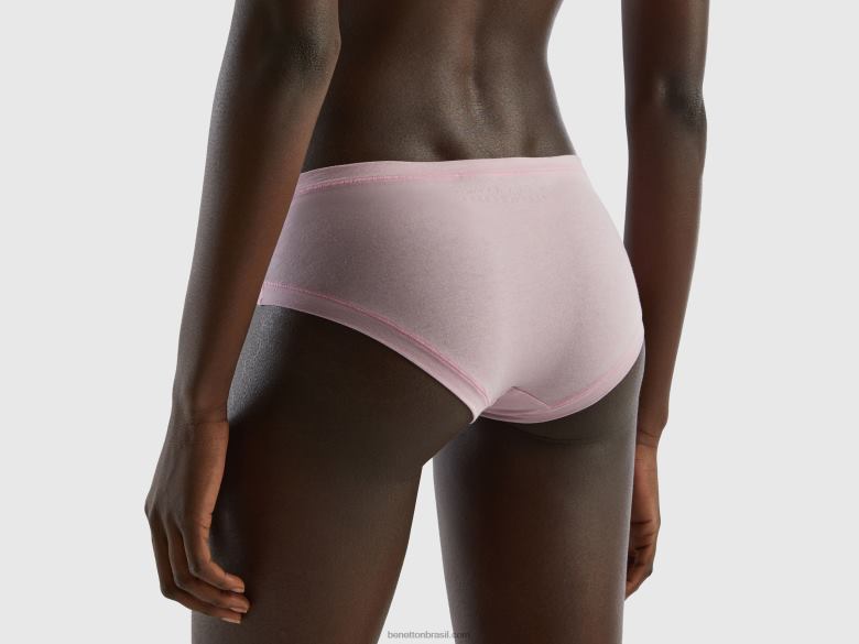 mulheres cueca de cintura alta em algodão orgânico super elástico Benetton R8L4P4291 lilás