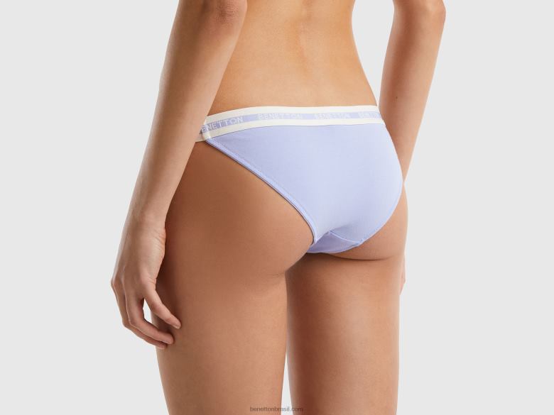 mulheres cueca de cintura baixa em algodão orgânico Benetton R8L4P986 lavanda