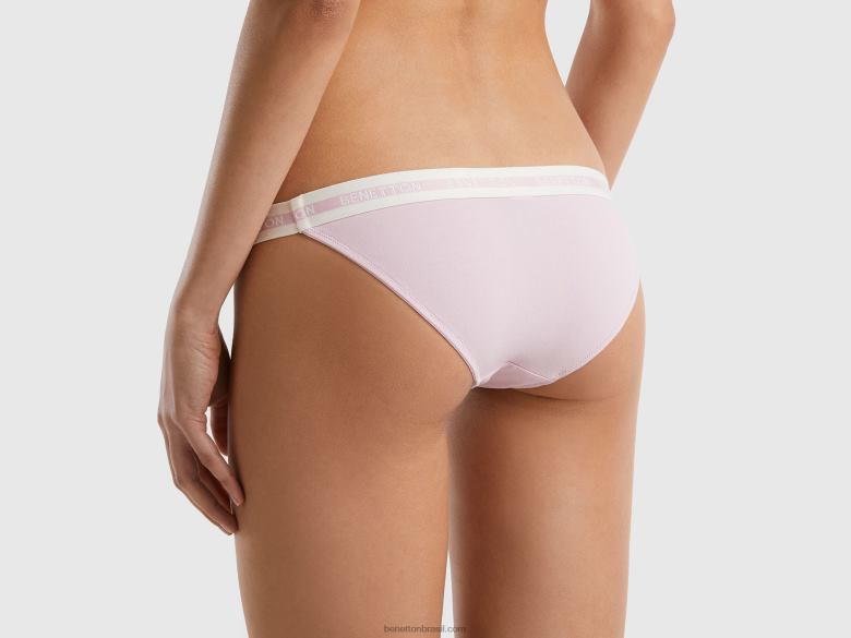 mulheres cueca de cintura baixa em algodão orgânico Benetton R8L4P991 lilás
