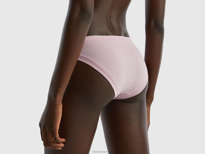 mulheres cueca de cintura baixa em algodão orgânico super elástico Benetton R8L4P1005 lilás