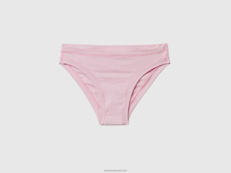 mulheres cueca de cintura baixa em algodão orgânico super elástico Benetton R8L4P1005 lilás