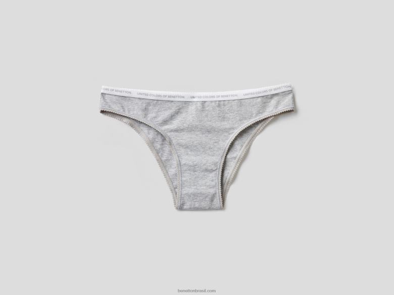 mulheres cueca em algodão orgânico Benetton R8L4P4302 cinza claro