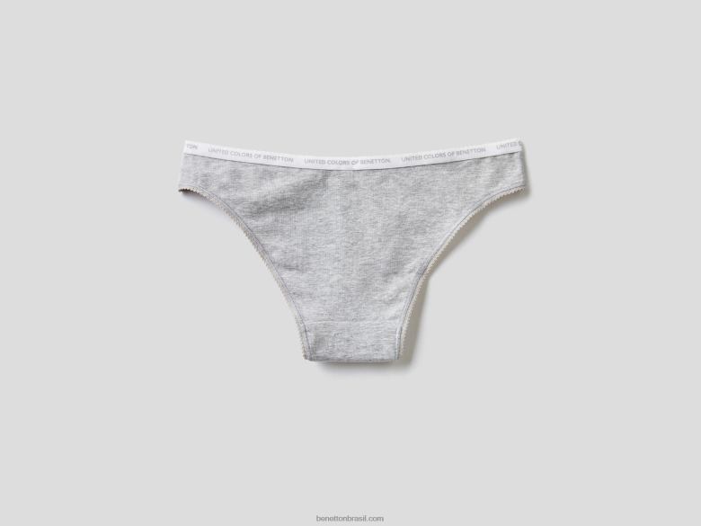 mulheres cueca em algodão orgânico Benetton R8L4P4302 cinza claro