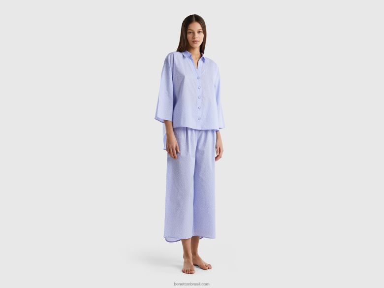 mulheres pijama de bolinhas em algodão Benetton R8L4P1029 lavanda
