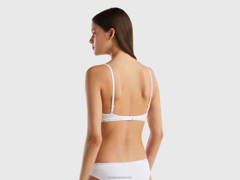 mulheres sutiã de algodão orgânico elástico Benetton R8L4P1084 branco