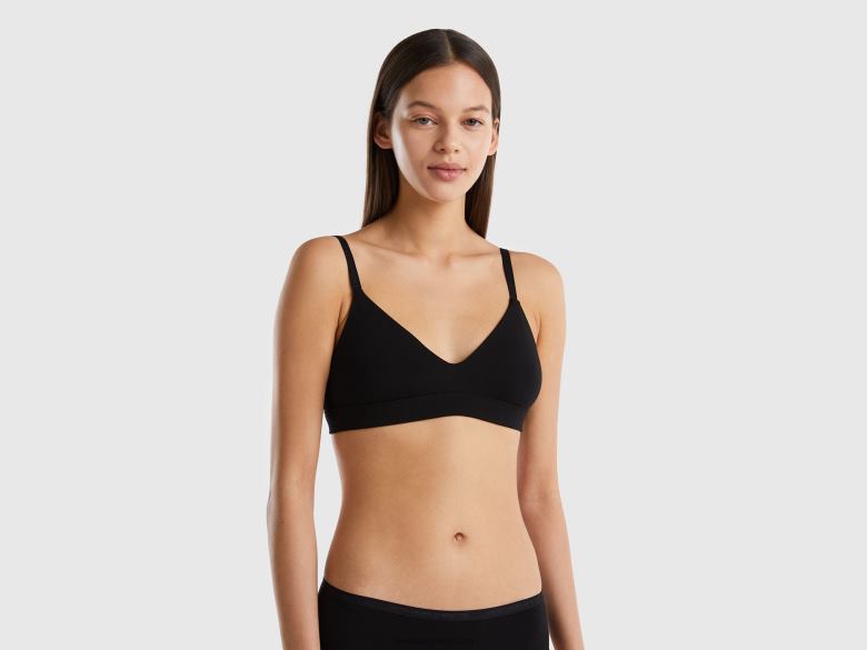 mulheres sutiã triângulo sem bojo Benetton R8L4P4321 preto