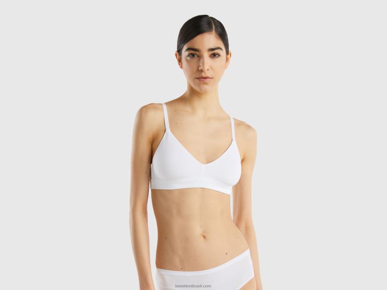 mulheres sutiã triângulo sem bojo Benetton R8L4P4352 branco