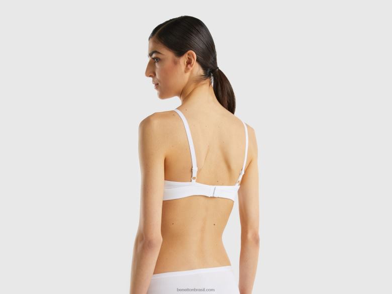 mulheres sutiã triângulo sem bojo Benetton R8L4P4352 branco
