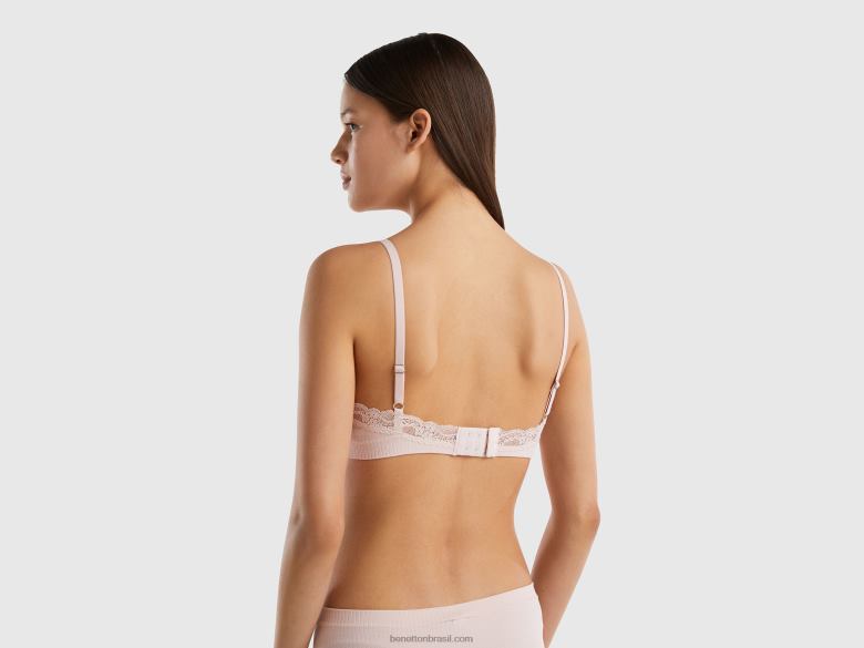 mulheres sutiã tricô triangulo Benetton R8L4P4255 Rosa suave