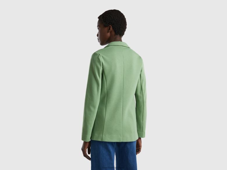 mulheres blazer com bolsos Benetton R8L4P3748 verde