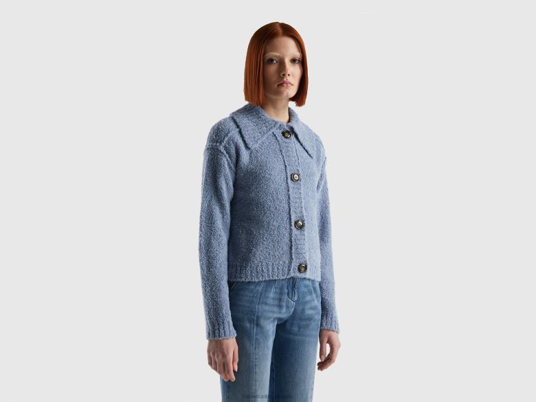 mulheres casaco em fio bouclã© Benetton R8L4P3724 pervinca