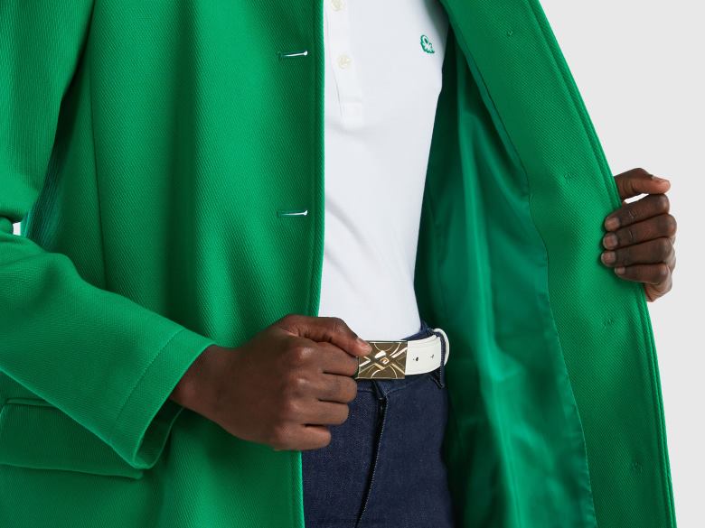 mulheres sobretudo em algodão puro Benetton R8L4P272 verde