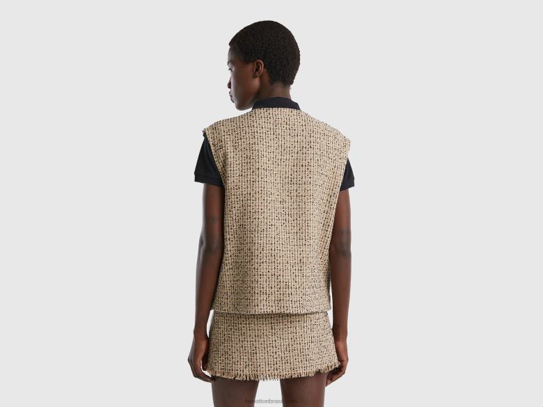 mulheres colete bouclã© bege Benetton R8L4P246 bege
