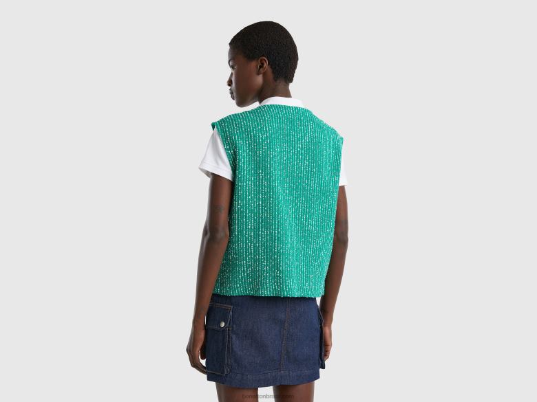 mulheres colete bouclã© verde Benetton R8L4P3749 verde