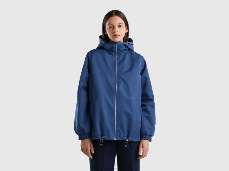 mulheres capa de chuva com capuz Benetton R8L4P3733 azul