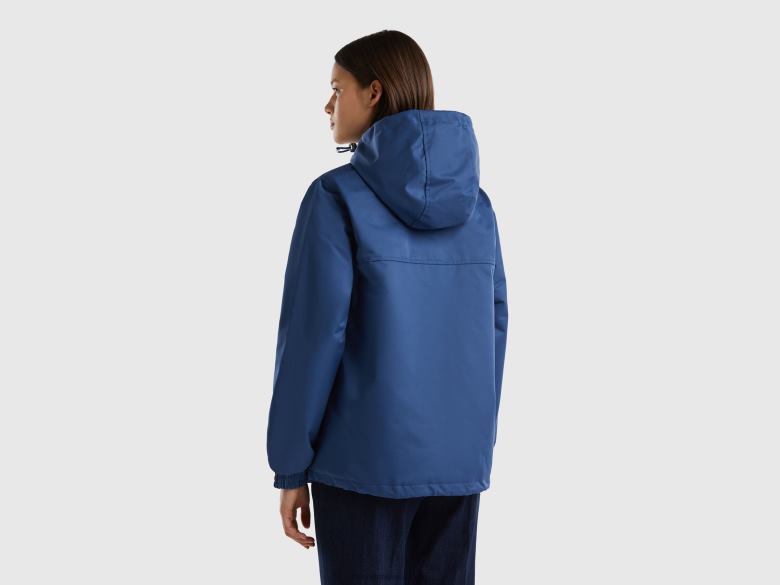 mulheres capa de chuva com capuz Benetton R8L4P3733 azul