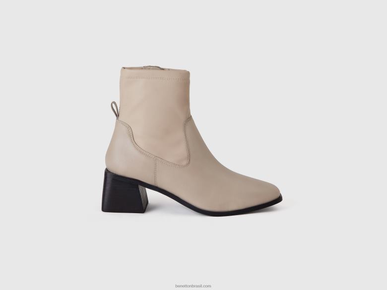 mulheres botins com salto largo Benetton R8L4P887 branco