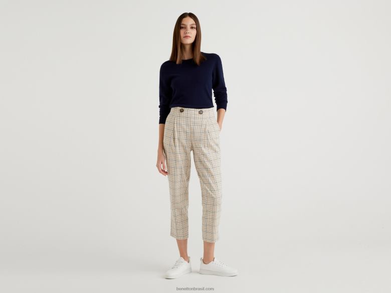 mulheres suéter decote careca azul escuro em lã merino Benetton R8L4P171 azul escuro