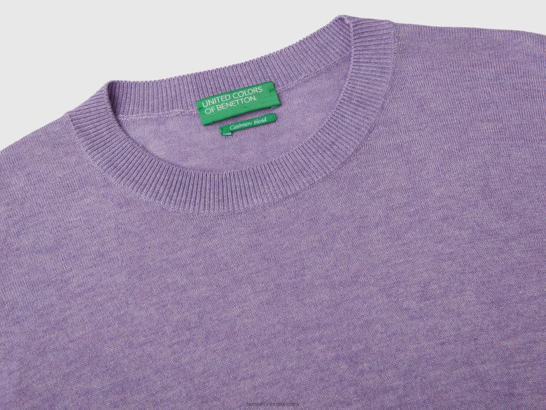 mulheres suéter em mistura de viscose com fendas Benetton R8L4P122 lilás