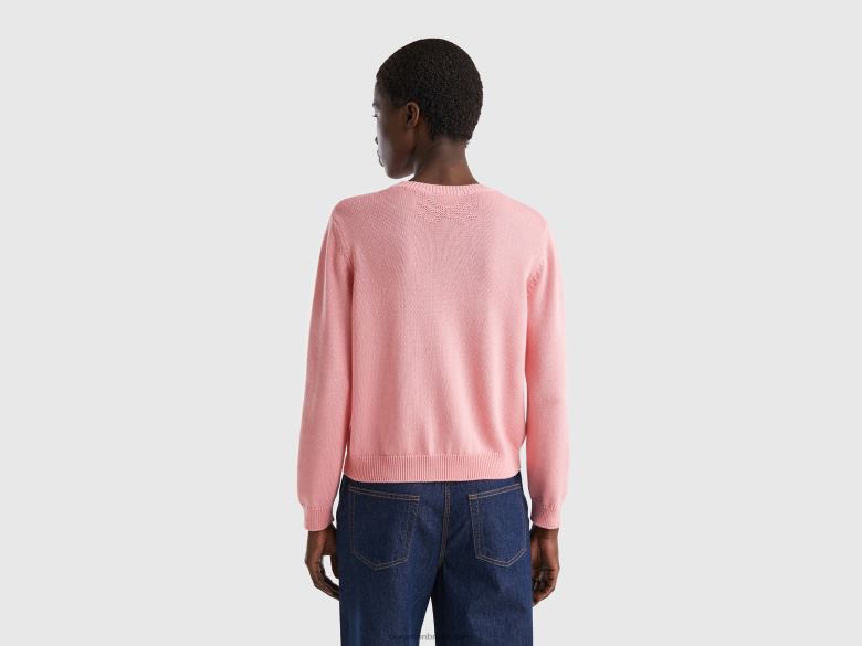 mulheres suéter rosa com incrustações de maçã Benetton R8L4P69 rosa