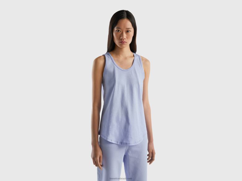mulheres regata em algodão leve Benetton R8L4P382 lavanda