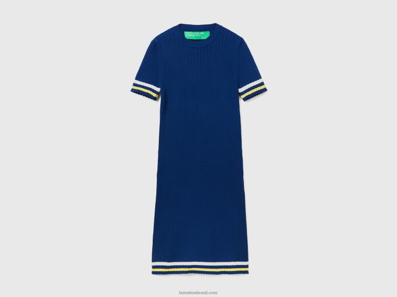 mulheres mini vestido azul Benetton R8L4P551 azul