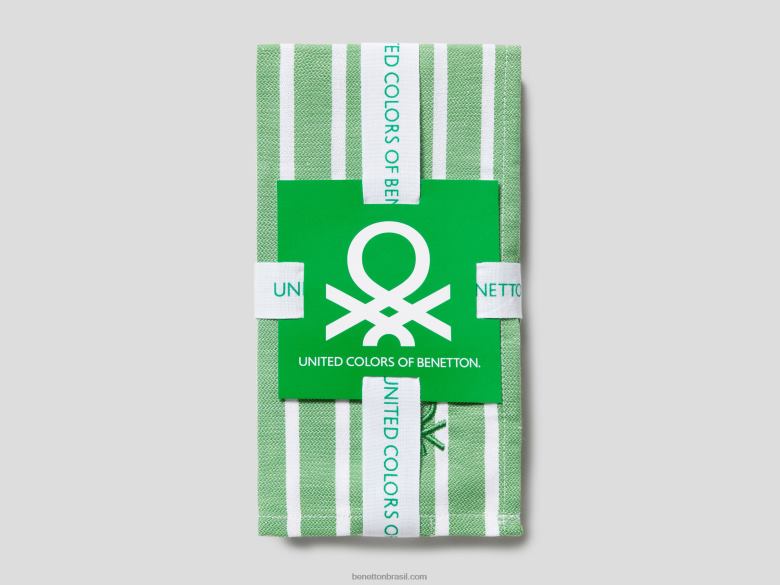 quatro guardanapos listrados Benetton R8L4P3354 verde