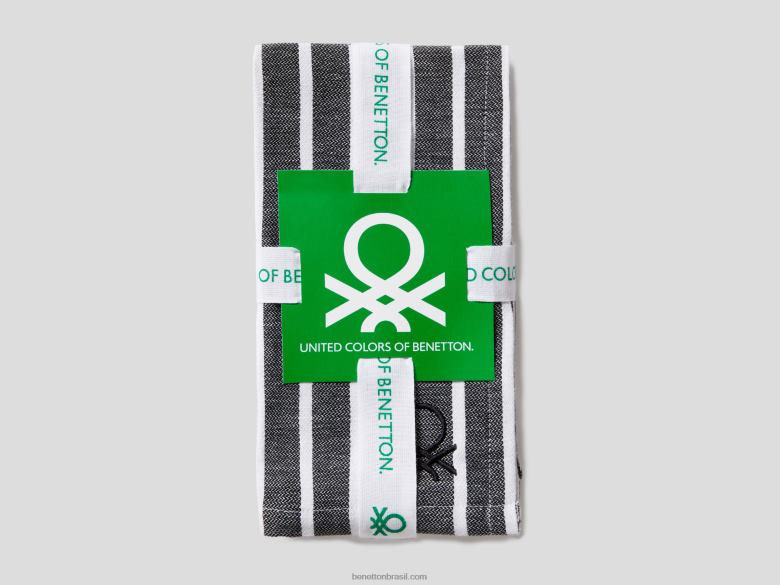 quatro guardanapos listrados Benetton R8L4P3355 cinza