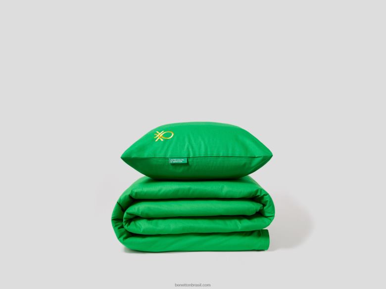 capa de edredom 155x200 cm e fronha Benetton R8L4P5993 verde