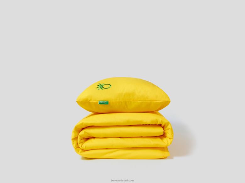 capa de edredom 155x210 cm e fronha Benetton R8L4P3333 amarelo