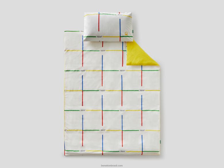 capa de edredom 155x210 cm e fronha Benetton R8L4P3335 amarelo