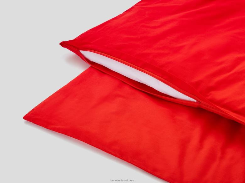 capa de edredom 155x210 cm e fronha Benetton R8L4P5977 vermelho