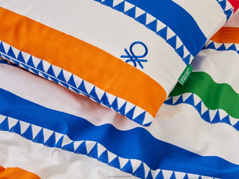 capa de edredom 155x210 cm e fronha Benetton R8L4P5980 azul claro