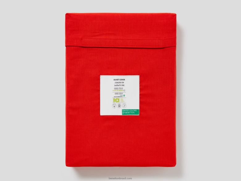 capa de edredom 210x230 cm e duas fronhas Benetton R8L4P3341 vermelho