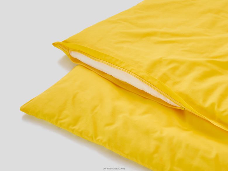 capa de edredom 210x230 cm e duas fronhas Benetton R8L4P3343 amarelo