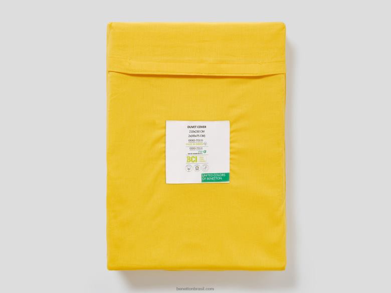 capa de edredom 210x230 cm e duas fronhas Benetton R8L4P3343 amarelo